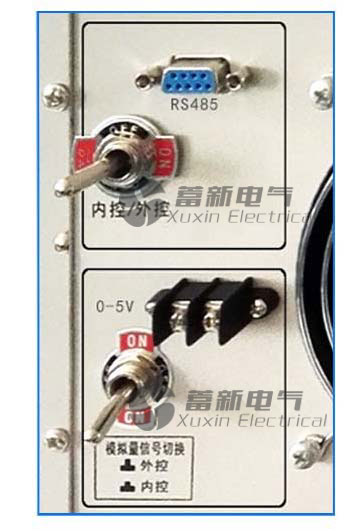 大功率直流高壓電源選配RS232,485接口（九針）控制輸出。 選配0-5V,0-10V，4-20mA模擬量控制電源的輸出。